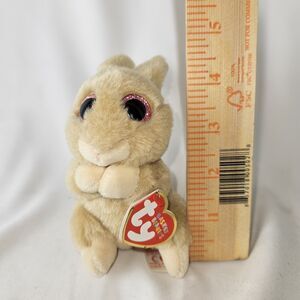 TY Basket Beanie Baby - Ginger the Tan Bunny (3 inch) - With Tag Easter Toy